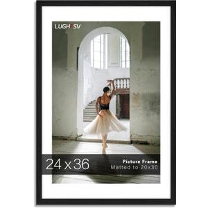24x36 Large Picture Frame for Wall, Vertical or Horizontal Wall Hanging Large Poster Frame for Photo and Posters, Poster Frame 20x30 with Mat 24x36 Without Mat, 24X36 -1 Pack