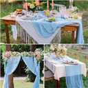 20 Pcs Baby Blue Cheesecloth Table Runner 10FT Romantic Cheese Cloth Table Runner Gauze Table Runners Rustic Runner for Wedding Birthday Party Engagement Bridal Baby Shower Spring Table Decoration