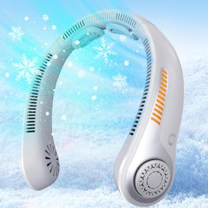 Neck Fan Rechargeable - Portable Personal Fan with Neck Support, 5 Speeds Full Surround Cooling, Battery Operated Bladeless Fan Quiet Lightweight for Travel, Gifts for Men Women