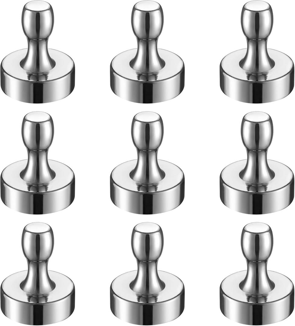 BTLIN Heavy Duty Fridge Magnets Extra Strong, Large Magnetic Push Pins for Kitchen Refrigerator Whiteboard Bulletin Board Office (18x22mm) 9Pack