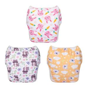 Babygoal Baby Girl Swim Diapers 3 Pack for 0-8 Months ns-Rabbit,Bear,Raccoon