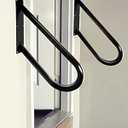 2 Pack Garage Handrail Outdoor, Wall Mount handrails for Outdoor 1 to 2 Steps, Garage Railing with Black Powder Coat Finished, Suitable for Garage, Porch and Garden（18.9" Length, φ1.3"Pipe, Black ）