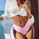 Avidlove Women Lace Panties Sexy Underwear Briefs Thongs V-Shape Waistband Tanga Sexy Cheeky Panties (XL)