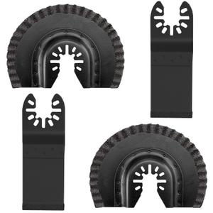 LEILUO 4 Pcs Carbide Multitool Blades Kits for Grout Removal Universal Oscillating Tool Accessories with Storage Bag Compatible with DeWalt Dremel Milwaukee Makita and More