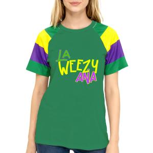 Fat Tuesday Shirt for Women La Weezy Ana T-Shirts New Orleans Carnival Tee Tops (Green, XXL)