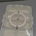 Snackle Box Container,Divided Snack Serving Tray with Lid and Handle,Portable Snack Box for Veggie,Fruit,Candy,Nuts,Salad Serving Platter - Ideal for Picnic,Party,Travel,White,1Pack