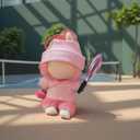 17cm Doll Clothes for Lububu DollsDesigner Jerseys Clothes Suitable for lububu Dolls Outfits and Accessories Set Includes top + Pants + Tennis Racket + Ball Charm + Shoes (Pink)