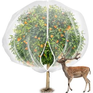 7.8 x 7.8 ft Large Fruits Tree Netting Cover with Zipper and Drawstring,Garden Insect Netting Plant Cover Transparent Bird Plant Barrier Flower Fruits Mesh Screen for Preventing Deer Squirrel Bug