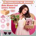 10 Pcs Birthday Gifts for Women, Teen Girl, Her, Happy Birthday Gift Set Ideas for Girl, Women, Friend, Sister, Daughter, Coworkers, Families, Cute Daisy Aesthetic Glass Cups Present Set(Pink)