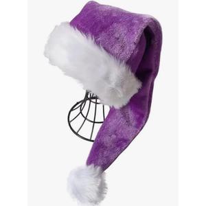 OLLULL Deluxe Adults Santa Hat for Colorful Christmas Purple