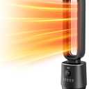 ASZ Tower Space Heater Bladeless with Thermostat- Oscillating Digital Ceramic Heaters for Indoor Home with Adjustable Thermostat, Timer and Remote Control, 32 Inches, 1500W (Black)