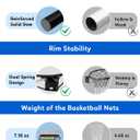 Heavy Duty Replacement Basketball Rim - 18" Solid Steel with Heavy-Duty Net, Pro-Grade Basketball Hoop Rim, Wall-Mount & Hoop Replacement, Double Spring Basketball Hoop Rim & Complete Installation Kit