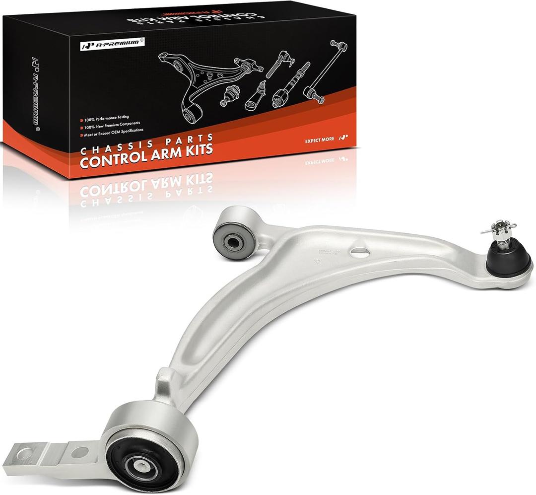 A-Premium Front Right Lower Control Arm, with Ball Joint & Bushing, Compatible with Nissan Altima 2002-2006, Maxima 2004-2008