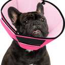 Dog Recovery Collar Cone for Medium Dogs, Adjustable Dog Cone Alternative After Surgery for Dogs to Stop Licking, Breathable Soft Cone for Medium Large Dogs, Pink M