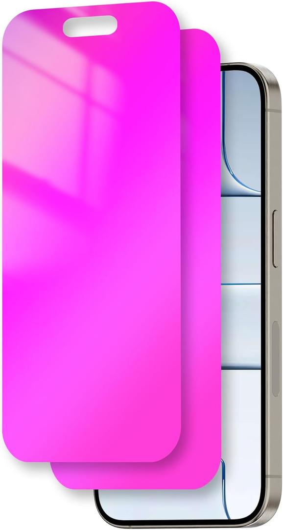 for iPhone Air Privacy Screen Protector 6.5 inch Gradient Colorful 17 Air Tempered Glass 28 Anti-Spy Private Anti Blue Light Full Coverage HD Easy Installation Frame 2 pack