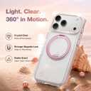 TORRAS 360 Magnetic Stand for iPhone 17 Pro Case Ultra Clear, [Fit for MagSafe] [4X Military-Grade Protection] Slim Transparent Non-Slip Case with Camera Button, Rosy Pink 6.3", O3 Light Series