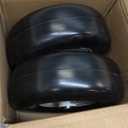 GICOOL 9x3.50-4 Flat Free Lawn Mower Tires, 9" Smooth Tread Front Wheel Assembly Fits Exmark Metro/Scag SW Series Zero Turn Mowers, Adjustable Hub 3.5"-5", 3/4" & 5/8" Bearing, 2-Pack