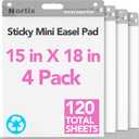 Nortix Flip Chart Paper, Sticky Easel Pads, Chart Paper for Teachers,Super Adhesive & Bleed-Resistant, Mini Self-Stick Easel Paper for Classroom/Office, 15 x18 inch, 30 Sheets/Pad, 4 Pads