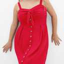 City Chic Women's Plus Size Dress - Sweetly Tied Midi, 14 Red