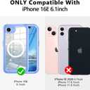 Hekodonk for iPhone 16e Case 2025, Compatible with Magsafe [Built-in Tempered Glass Screen Protector & Camera Lens Protection] Full Body Shockproof Protective Women Girl Bling Case,Blue Glitter