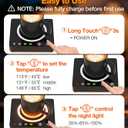 Mug Warmer, Cordless 180 Min Battery Life, 10000mAh Portable Charger, Wireless Coffee Cup Warmer for Desk, 3 Temp Settings, Smart Candle Heat Plate for Home, Office, Travel, Camping & Gifts for Men