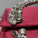 Evening Bag For Women Glitter Crystal Handle Clutch Purse Flap Handbags For Wedding Party Chain Crossbody Bags (Rose)