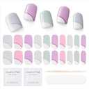 MOOYIYAN Semi Cured Gel Nail Strips|Works with Any UV/LED Lamps|20 Pcs Gel Nail Stickers|Long-Lasting Two Weeks and Easy to Apply & Remove|Arc Transparent 10 pcs