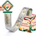 2 x Mexico Independence Day Birthday Money Box Gifts for Cash Pull, Happy Birthday Boxes Gifts for Money Pull Out Card, 50Pcs Transparent Bags (Apricot)