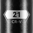 BLACKROBOT 1/2 Inch Drive 6-Point Deep Socket, 21mm Deep Impact Socket, CR-V Steel