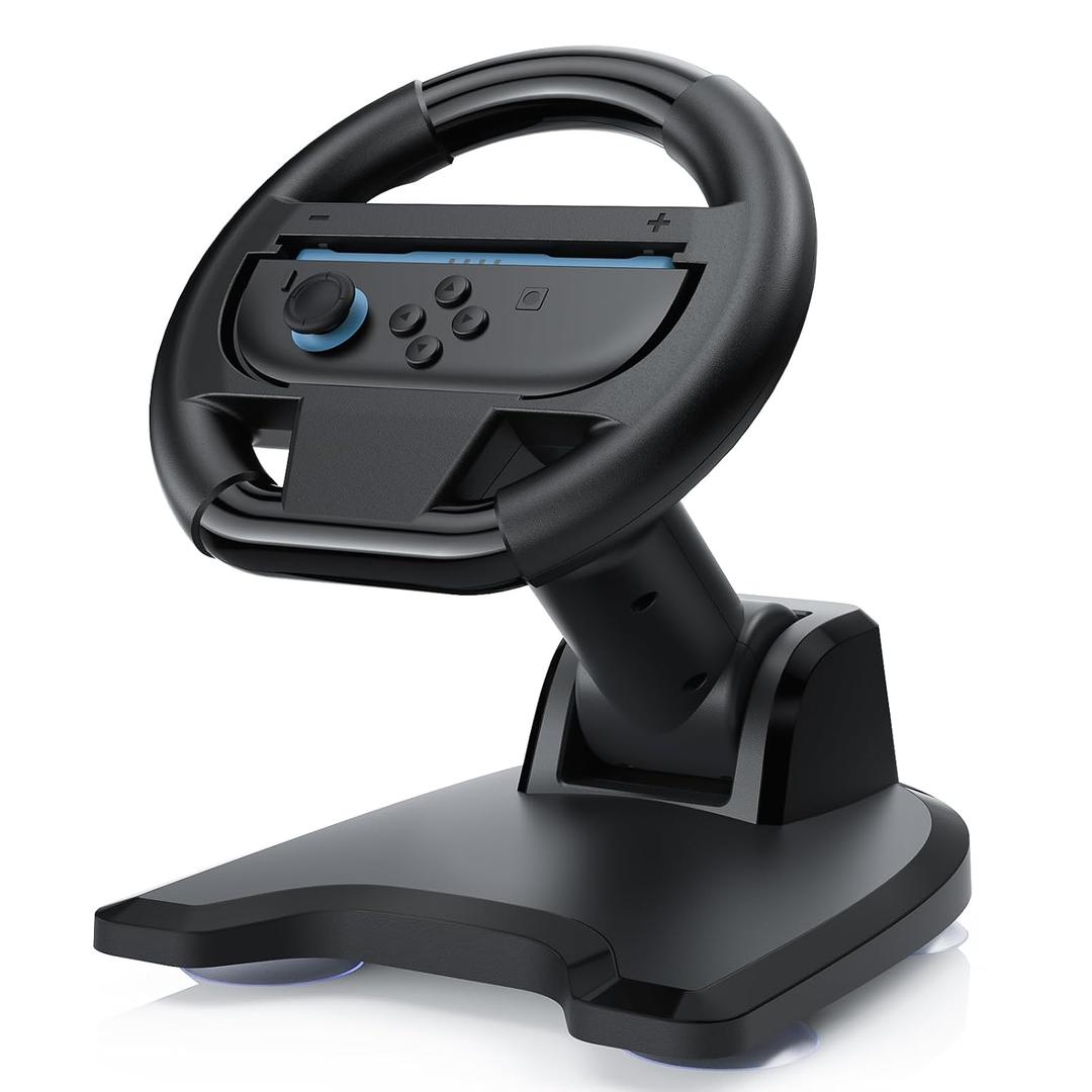 APTGAME Steering Wheel for Nintendo Switch/Switch 2 JoyCon, Switch Racing Wheel Stand for Mario Kart 8 Deluxe with 4 Suction Cups, Switch Accessories for Kids & Adults Playing Kart