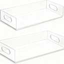 Acrylic Tray 2 PCS Toilet Tank Tray Toiletpaper Basket Back of Toilet Organizer,for Bathroom Organization Clear Decor and Countertop Storage