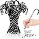 Janlaugh Christmas Candy Cane Scented Pens Bulk with Peppermint Candy Scented Ink Ballpoint Pen for Christmas Stocking Stuffers Gifts Stationery Supply(Black,White,30 Pcs)