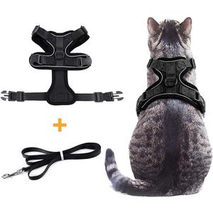 Cat Harness with Leash for Walking, Adjustable Vest Harnesses, Soft and lightweight, Safe comfort Escape Proof Easy Control Breathable Cat Vest