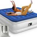 iDOO Air Mattress Queen with Built in Pump, Blow up Mattress, Inflatable Mattress Queen Size for Guests, Home, Camping, 3 Mins Inflation/Deflation, Upgraded Colchones Inflables, Comfort Air Bed (Blue)