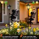 ZKLiLi Fairy Solar Garden Light,Outdoor Garden Fairy Decor Waterproof Large Hanging Lantern Lights Decorations for Patio Yard Porch Lawn Pathway Statues Outdoor Decor GiftsWarm Light