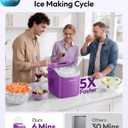 EUHOMY Countertop Ice Maker Machine with Handle, 26lbs Per Day, 9 Ice Cubes Ready in 6 Mins, Auto-Cleaning Portable Ice Maker with Basket and Scoop, for Home/Kitchen/Camping/RV (Purple)
