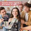 3 x Money Gift Box, 17th Birthday Decorations For Girls, Birthday Gifts For 17 Year Old Girl With 100Pcs Transparent Bags - Black & Rose Gold