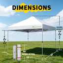 Anytee-10x10 Pop Up Canopy Tent, Easy Up Waterproof Outdoor Canopy with Wheeled Bag, Sun Shade for Patio, Backyard, Parties, Camping-White