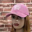 World's Best Mom Hat for Women, Gift of Mothers Day, Washed Pink Baseball Cap for Mother, Adjustable Cotton Snapback Dad Hat