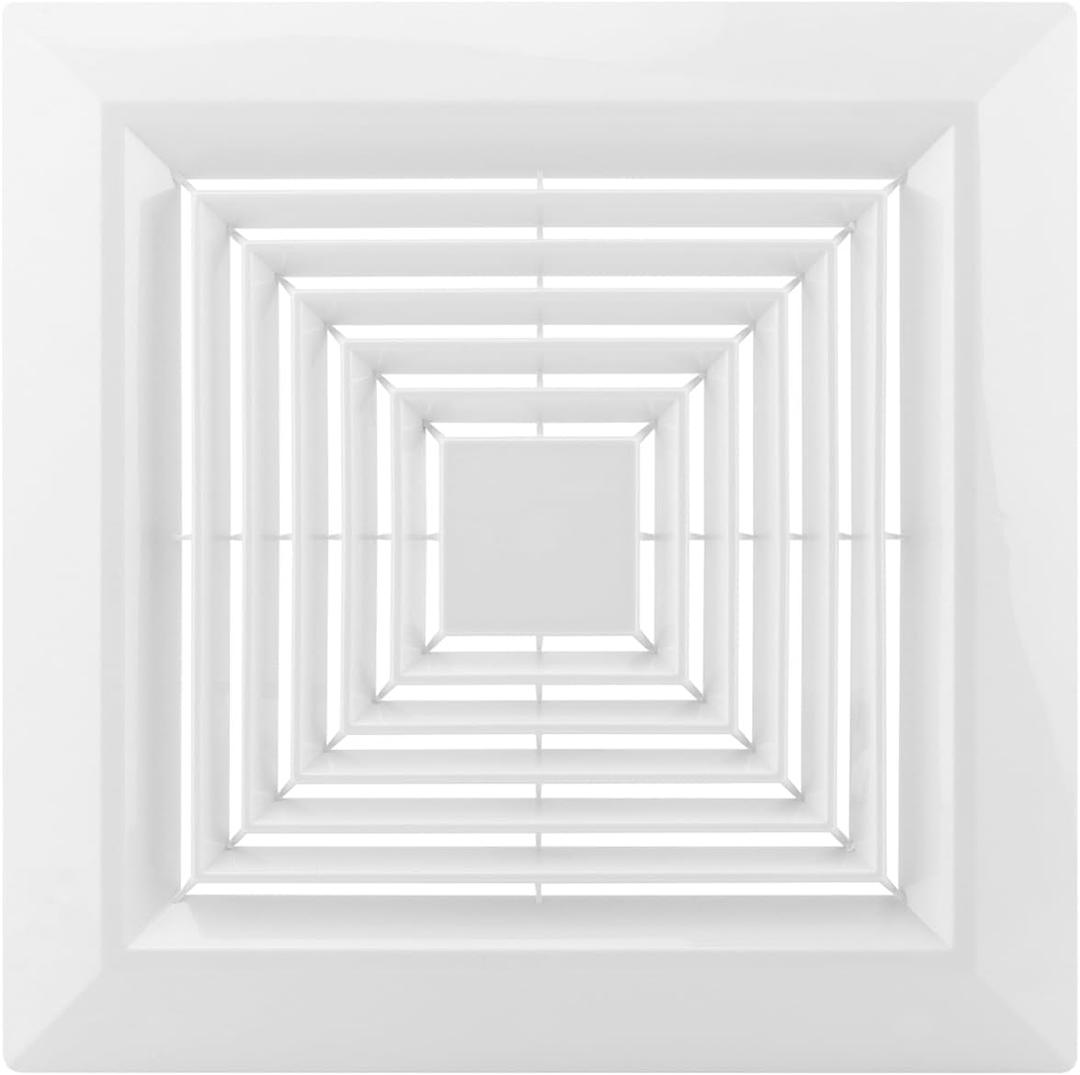 Bathroom Exhaust Fan Cover, 9x9 Inches | Spring-Loaded for Square Ceiling & Wall-Mount Fans | Efficient Airflow, Odor Removal & Ventilation (White)