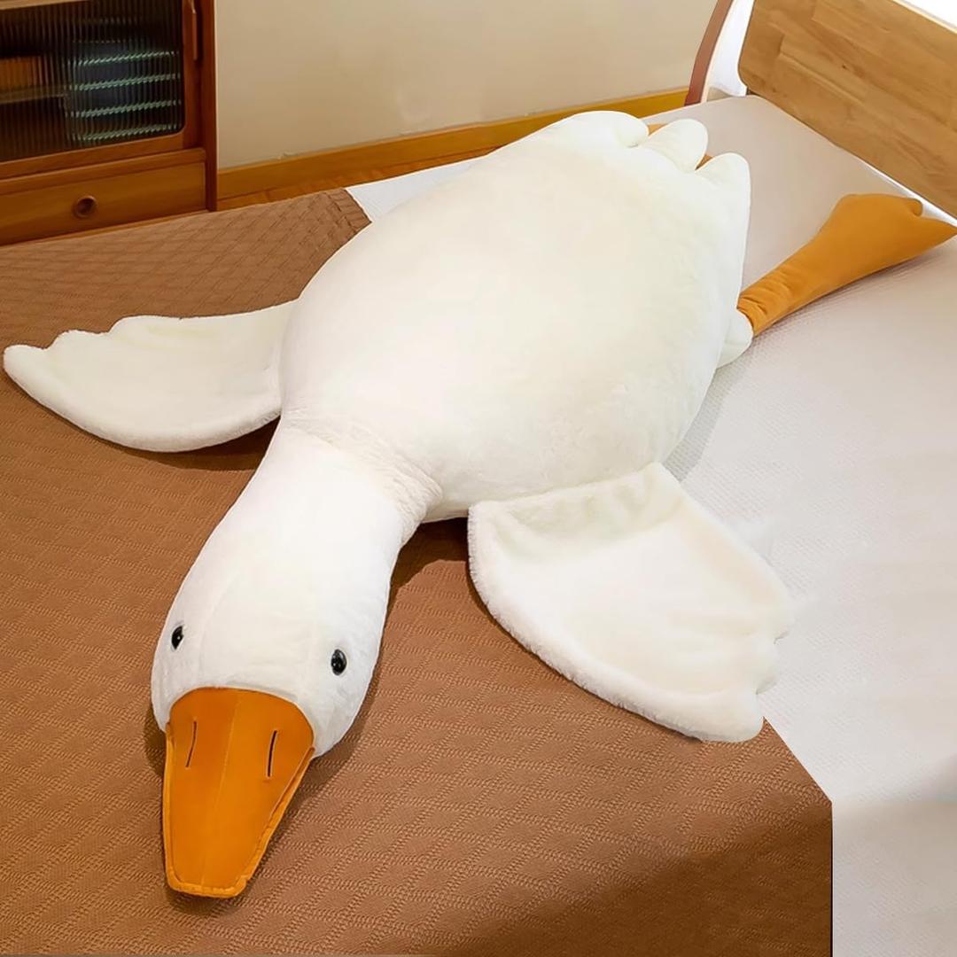 50.5 Inches Goose Stuffed Animal Large Giant Stuffed Goose Plush White Swan Throw Pillow Toy ((White, 50.5")