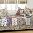 Greenland Home Fashions 100% Cotton Authentic Patchwork Quilted Daybed Set, 5 Piece, Blooming Prairie