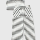 Girls Black Stripe Vest & Short Set, size: Medium