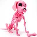 JOYIN Posable Halloween Dog Skeleton Full Body Posable Joints Skeleton Puppy for Indoor Outdoor Skeleton Decorations Graveyard Party Haunted House Party Decor(9.8” X 4.7” X 12.6”)