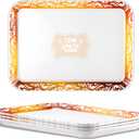 3 Pack Thanksgiving Day Fall Serving Tray 12x8.7 Inch Turkey Serving Platter for Entertainment Large Reusable Dessert Trays Imitation Porcelain Design for Home Party