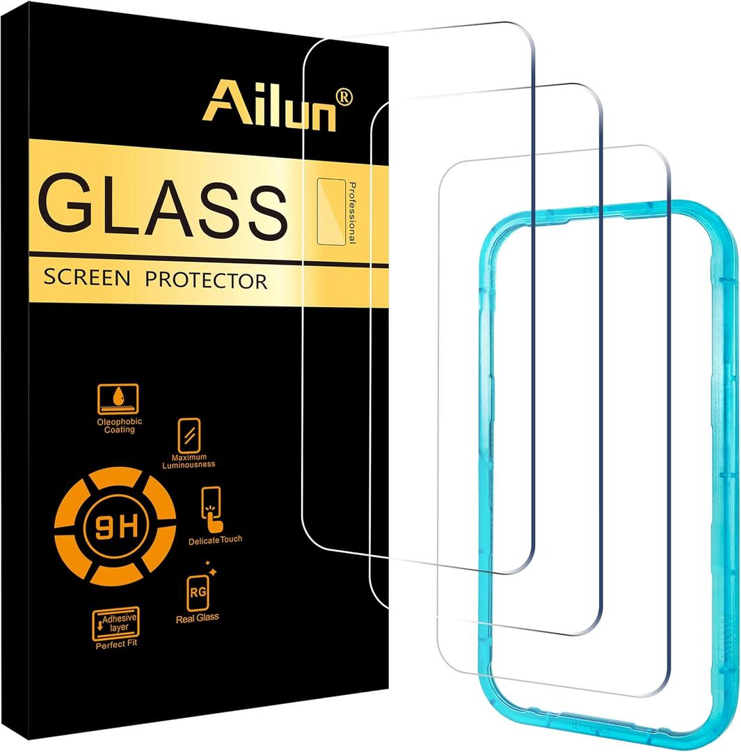Ailun 3 Pack Screen Protector for iPhone 17 Pro [6.3 inch] with Installation Frame, Tempered Glass,Sensor Protection, Dynamic Island Compatible, Case Friendly [Not for iPhone 17/17 Pro Max/iPhone Air]
