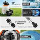 VEVOR 12" Sand Filter Pump for Above Ground Pools Up to 15000 Gallons, 0.33 HP 3000 GPH Pool Filtration System, Pre-Assembled Core for Easy Setup, Leak-Resistant Design & 6-Way Valve