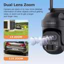 12X Zoom Solar Security Camera 3K/6MP Dual Lens WiFi Outdoor Wireless Camera, PIR Human Motion Detection, Color Night Vision, Spotlight & Siren, Cloud & microSD Storage, App Control