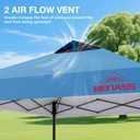Benass Pop Up Canopy Replacement Top with Air Vent and 1" Reserved Velcro Strip (10x10, Light Blue)