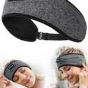 Sports Headband, Adjustable Wireless Headband Headphones, Long Time Play Headphone Band with Built in Speakers Perfect for Sleep, Workout, Running, Yoga, Travel, Insomnia (Gray)